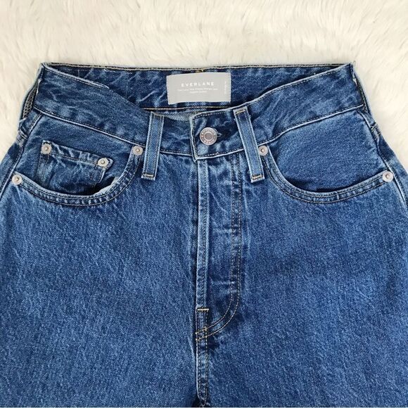 New EVERLANE The Curvy 90s Cheeky Straight Jean Button Fly Organic Cotton Sz 25 - Picture 4 of 12